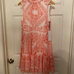 NWT Calvin Klein Coral and White Size 8 Dress